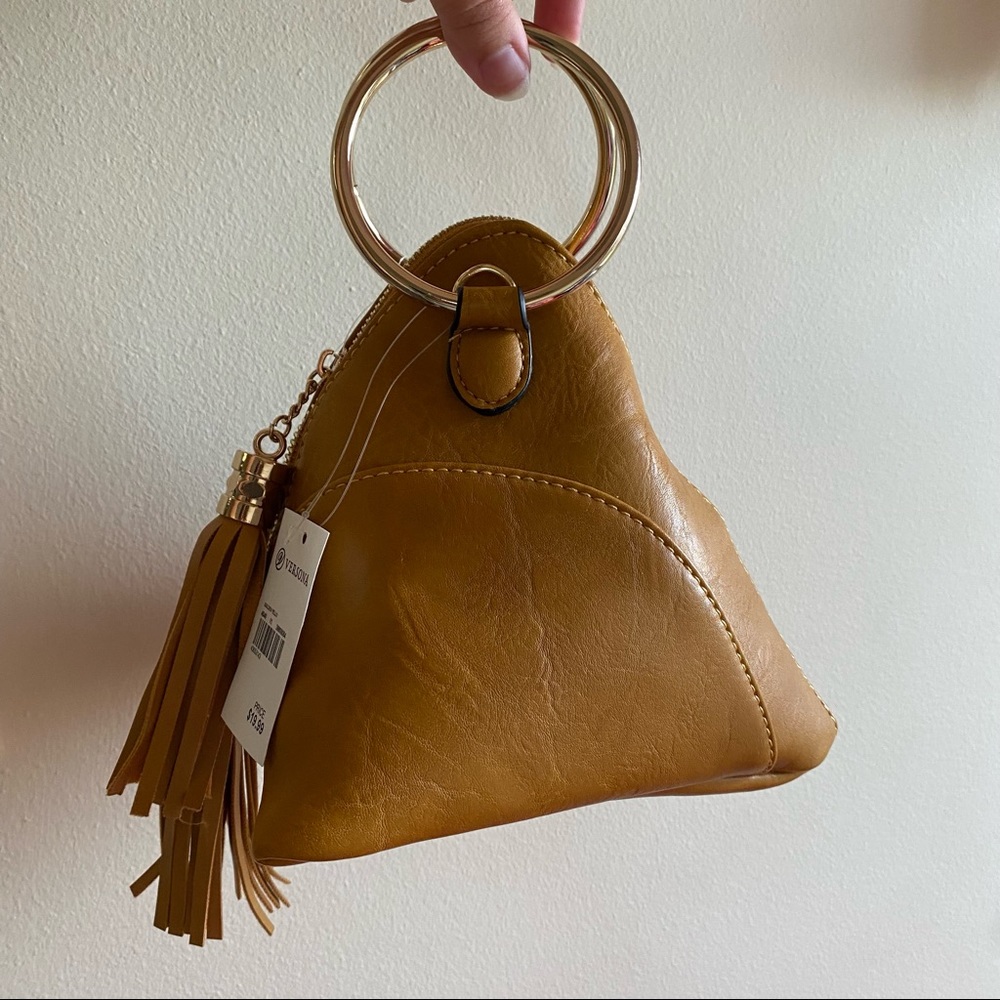 VERSONA Pyramid Tan Handbag